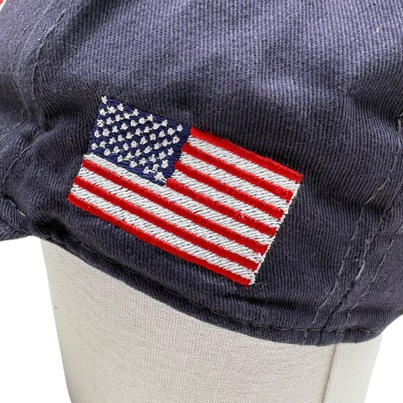 USA Shooting Navy Dad Hat Letter A Logo Strapback Cap American Flag Embroidery - Picture 5 of 6